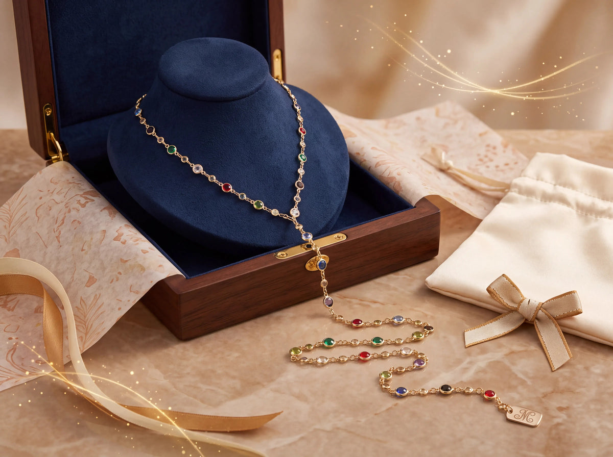 Rainbow Crystal Lariat Y-Necklace