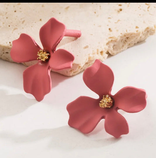 Flower Petal Stud Earrings