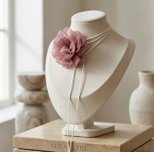 Organza Bloom Flower Choker Necklace
