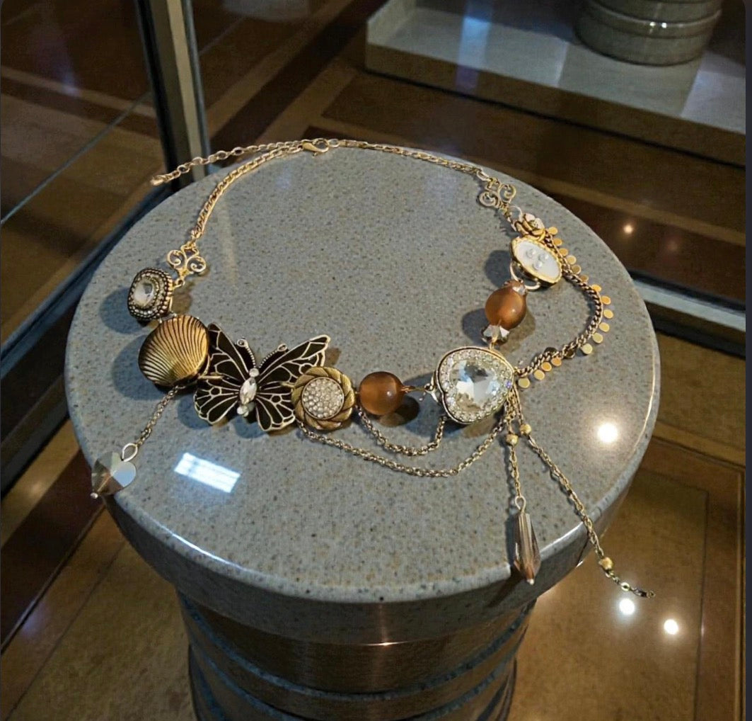 Butterfly Charm Choker Necklace