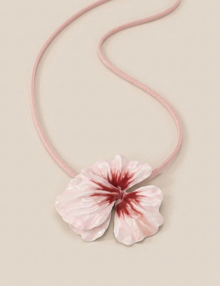 Hibiscus Flower Wrap Choker Necklace