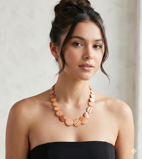 Mother of Pearl Coin Necklace