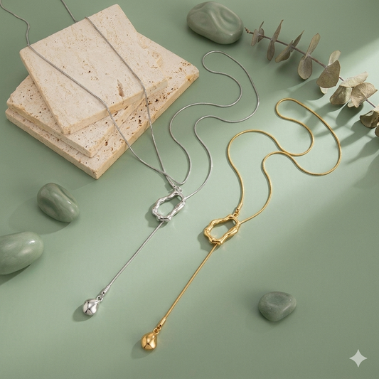 Molten Frame Lariat Necklace