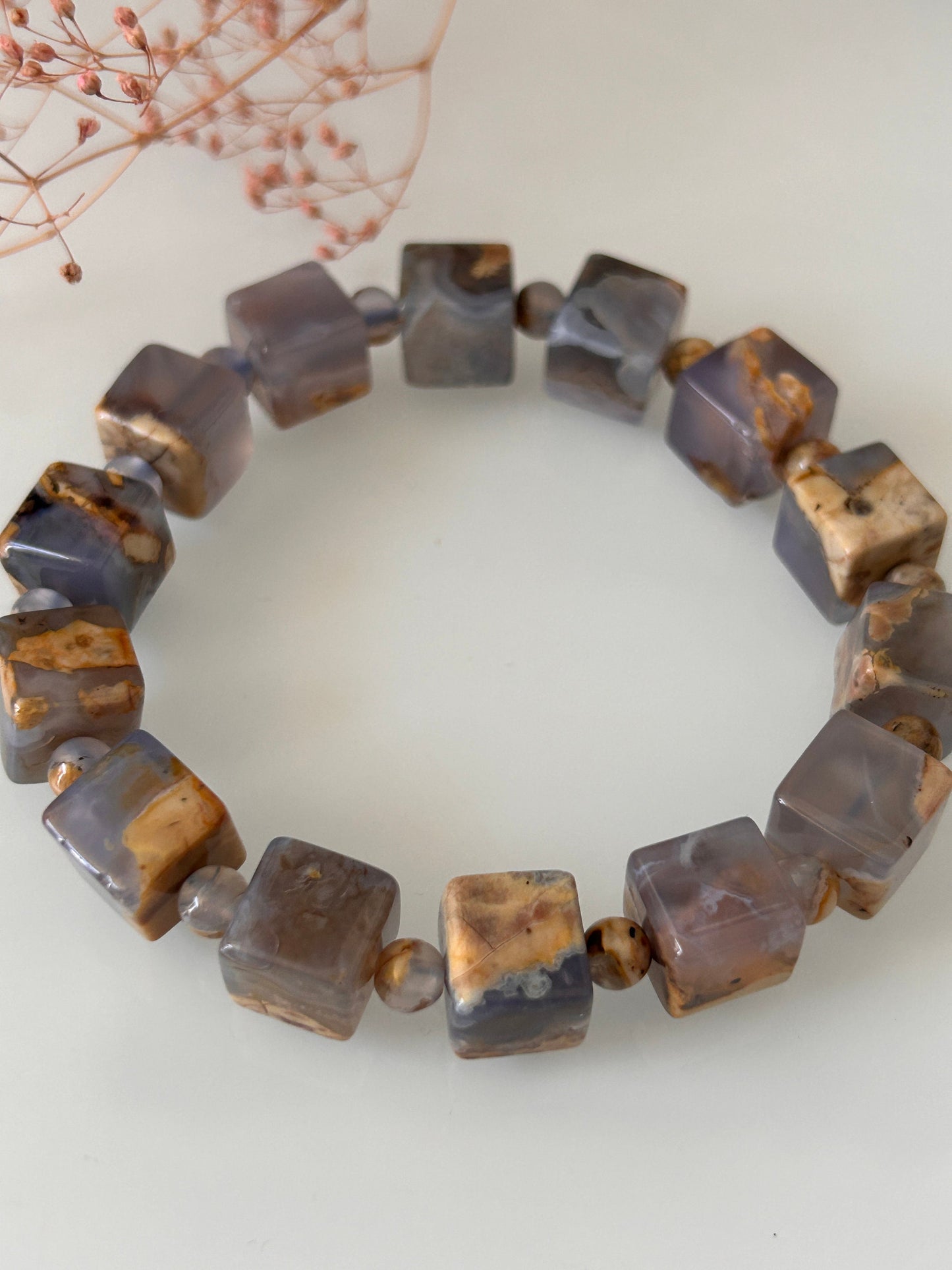 Blue Lace Agate Bracelet for Calming & Stress Relief