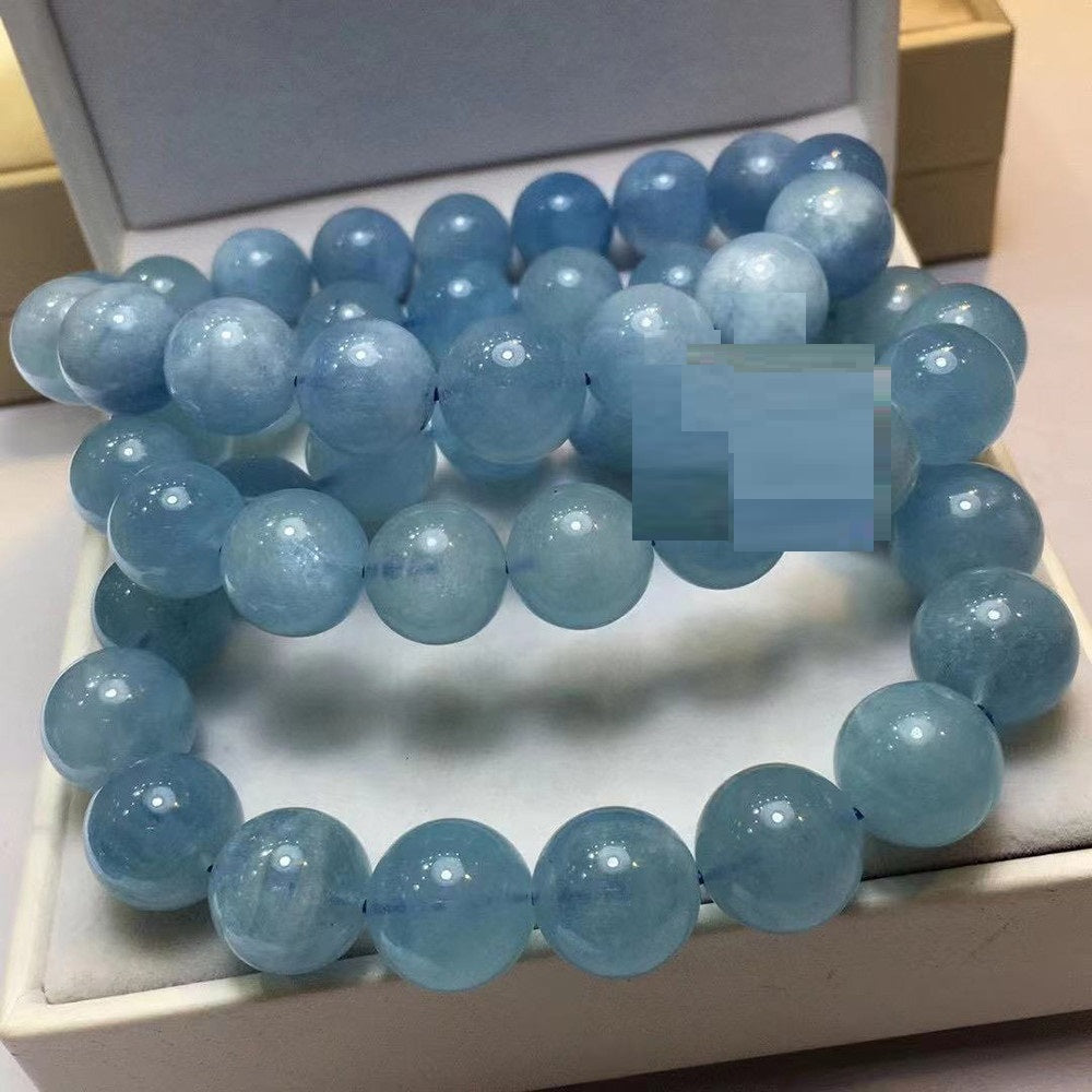 AA Natural Aquamarine Single-loop Beaded Bracelet