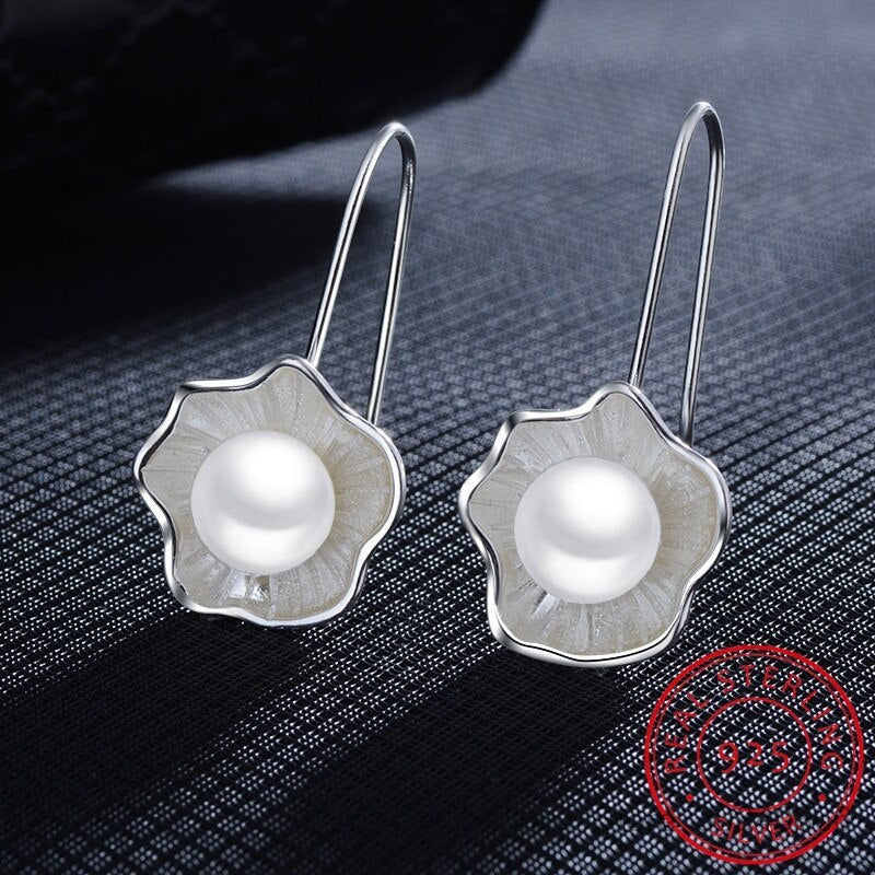 Lotus 925 Sterling Silver with Natural Freshwater Pearl 