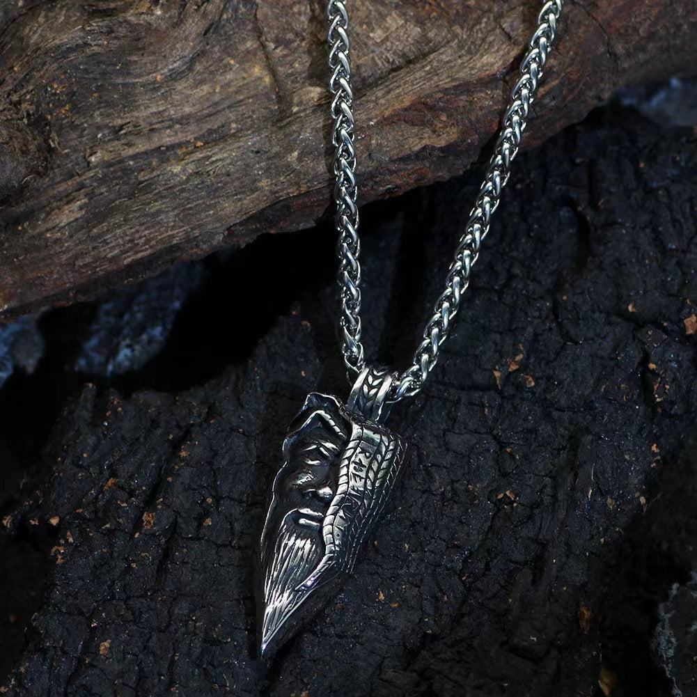 Vintage Long Beard Pendant Necklace for Men