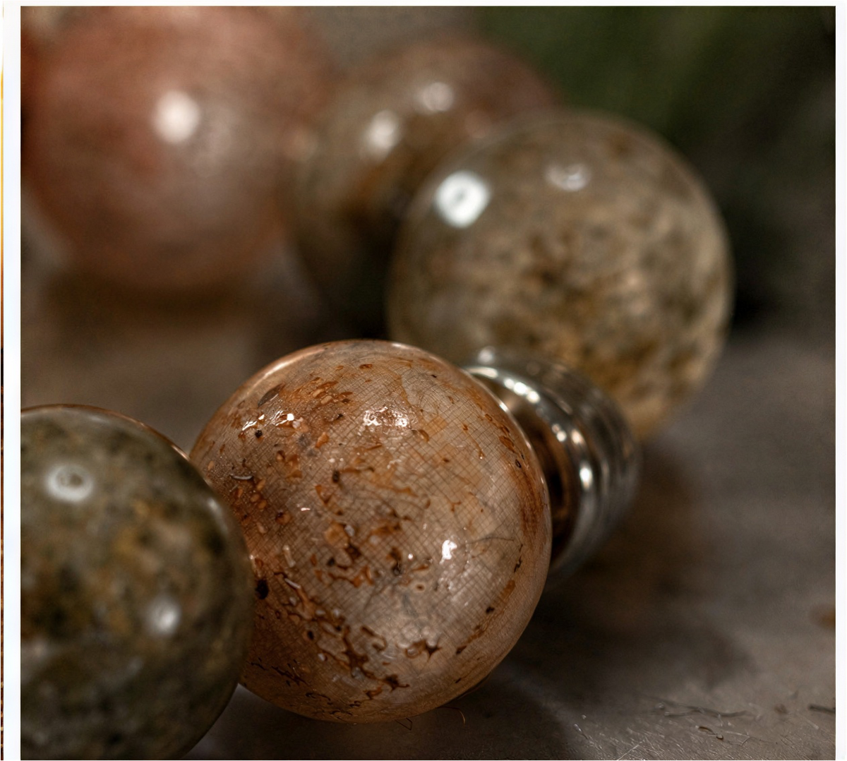 Fire Quartz, Garden Quartz & Unakite Bracelet | 6.5″