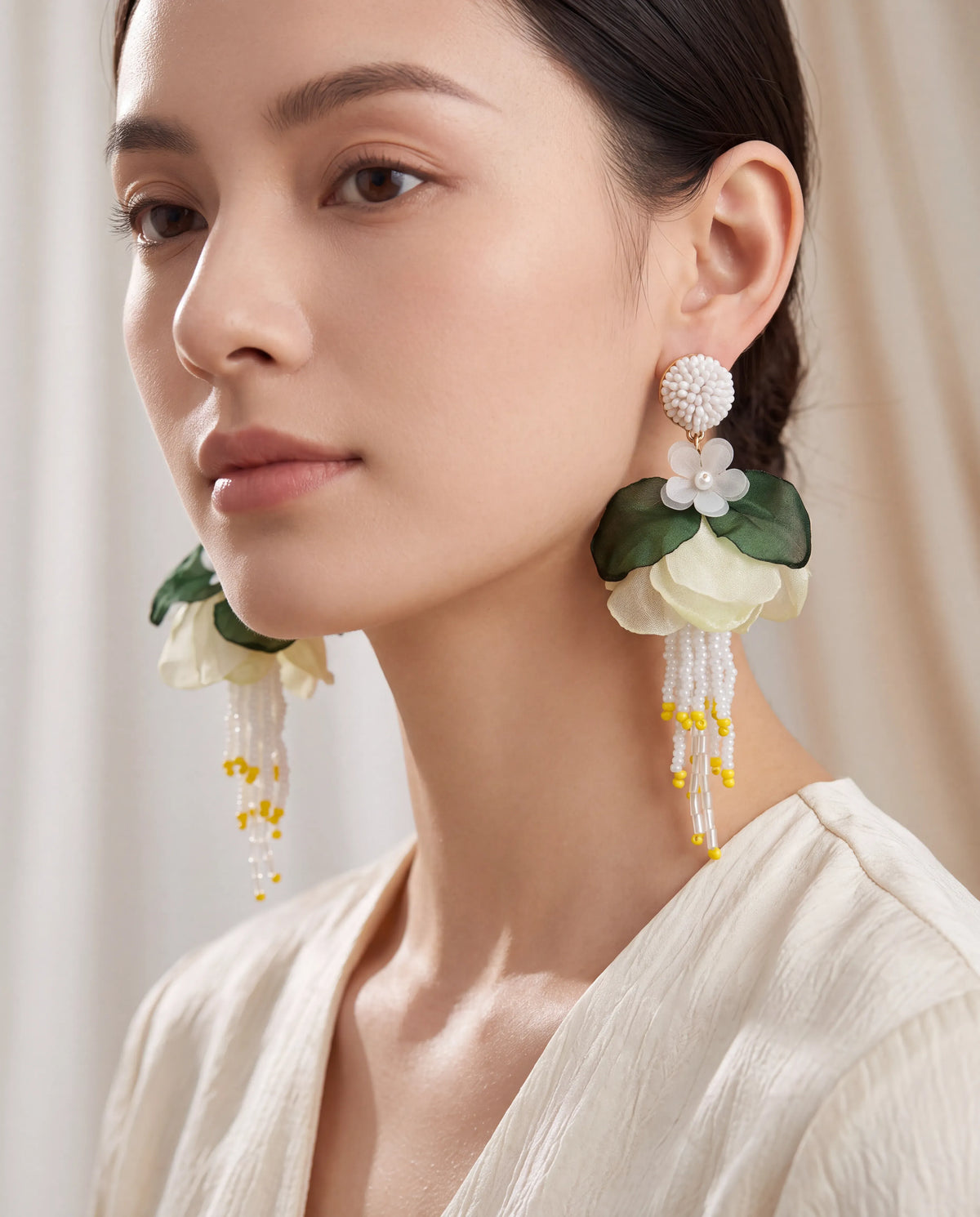 Sunshine Floral Tassel Drop Earrings