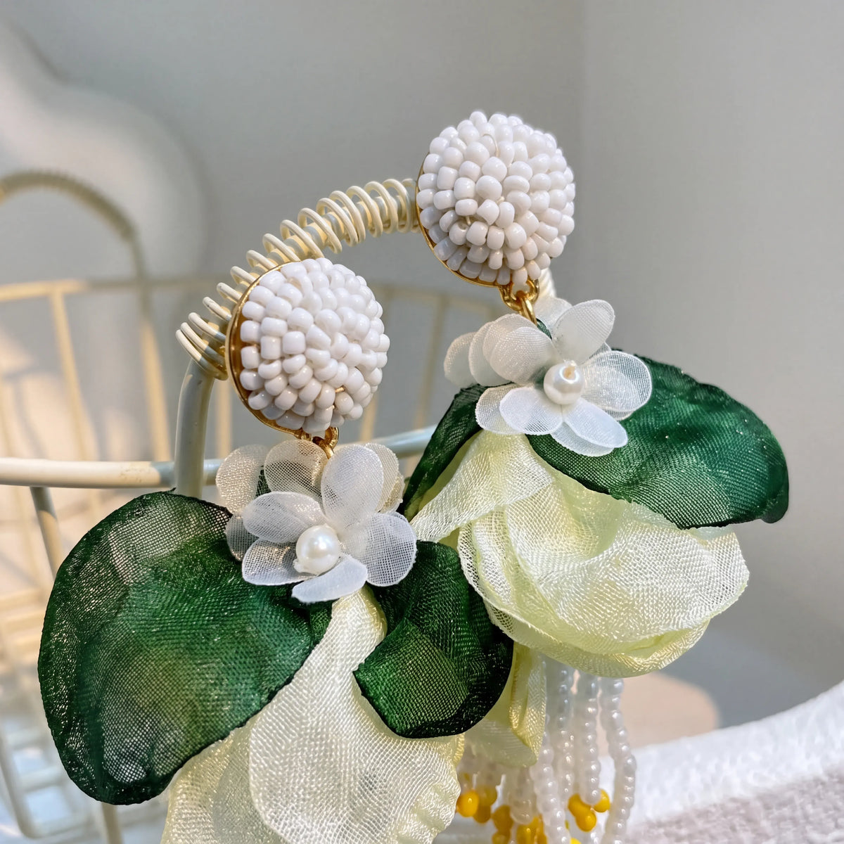 Sunshine Floral Tassel Drop Earrings
