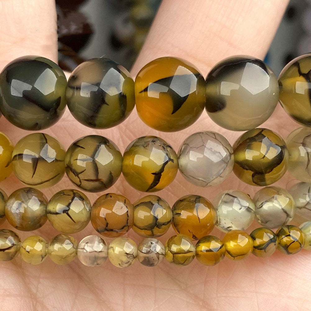 Natural Agate Round Beads - DIY Jewelry Making Loose Beads (4mm-12mm)