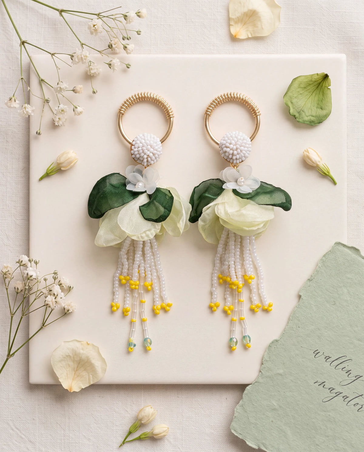 Sunshine Floral Tassel Drop Earrings
