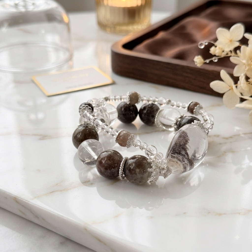 Phantom Quartz & Smoky Stone Bracelet
