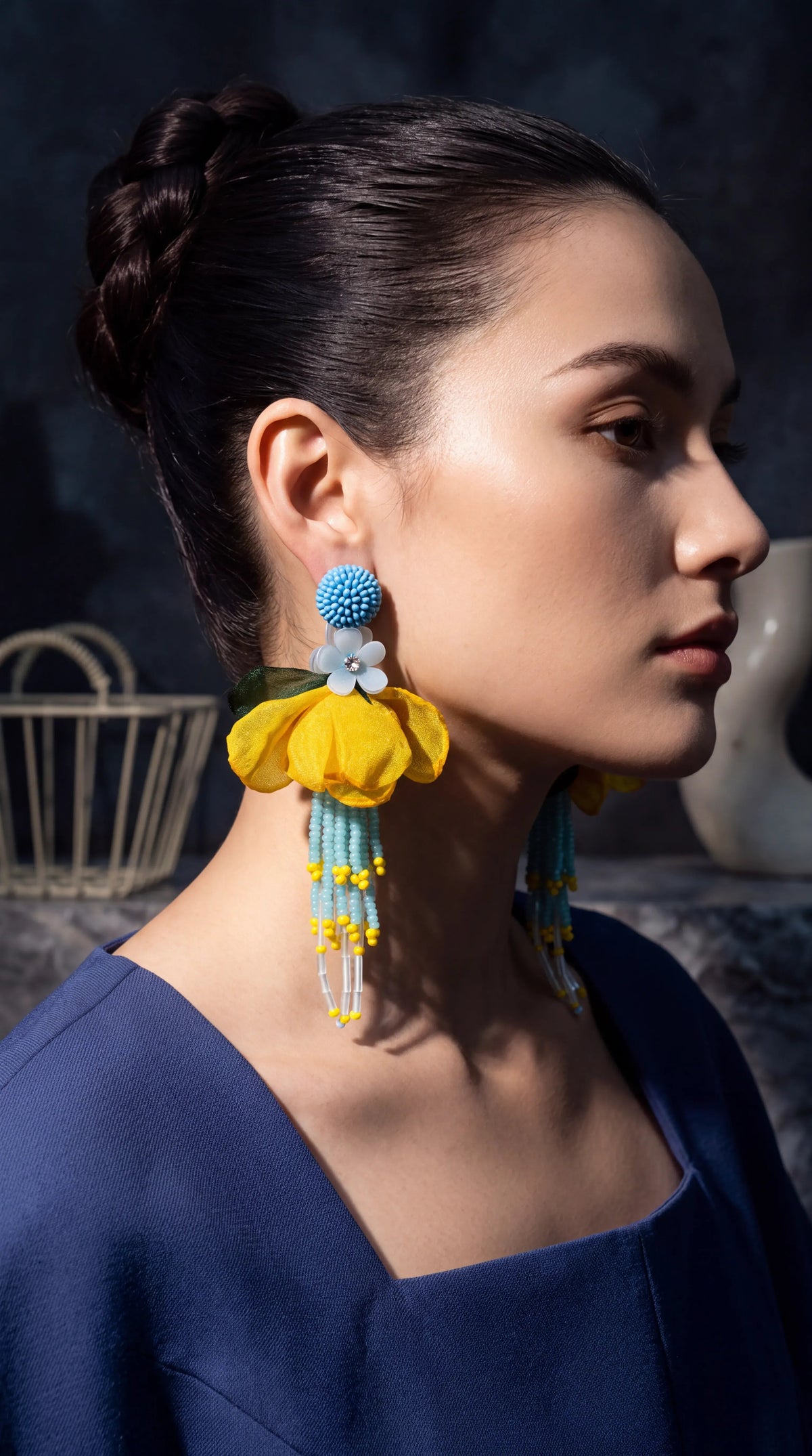 Sunshine Floral Tassel Drop Earrings