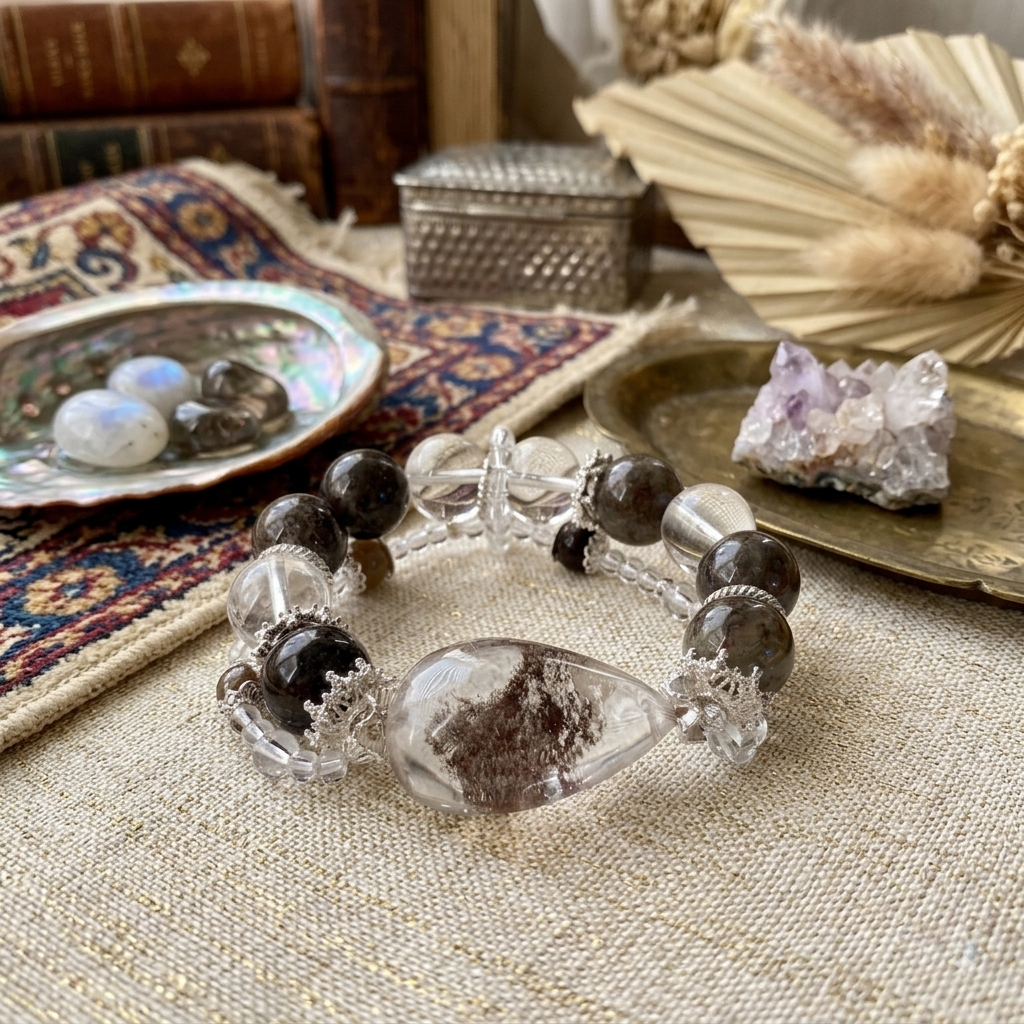 Phantom Quartz & Smoky Stone Bracelet