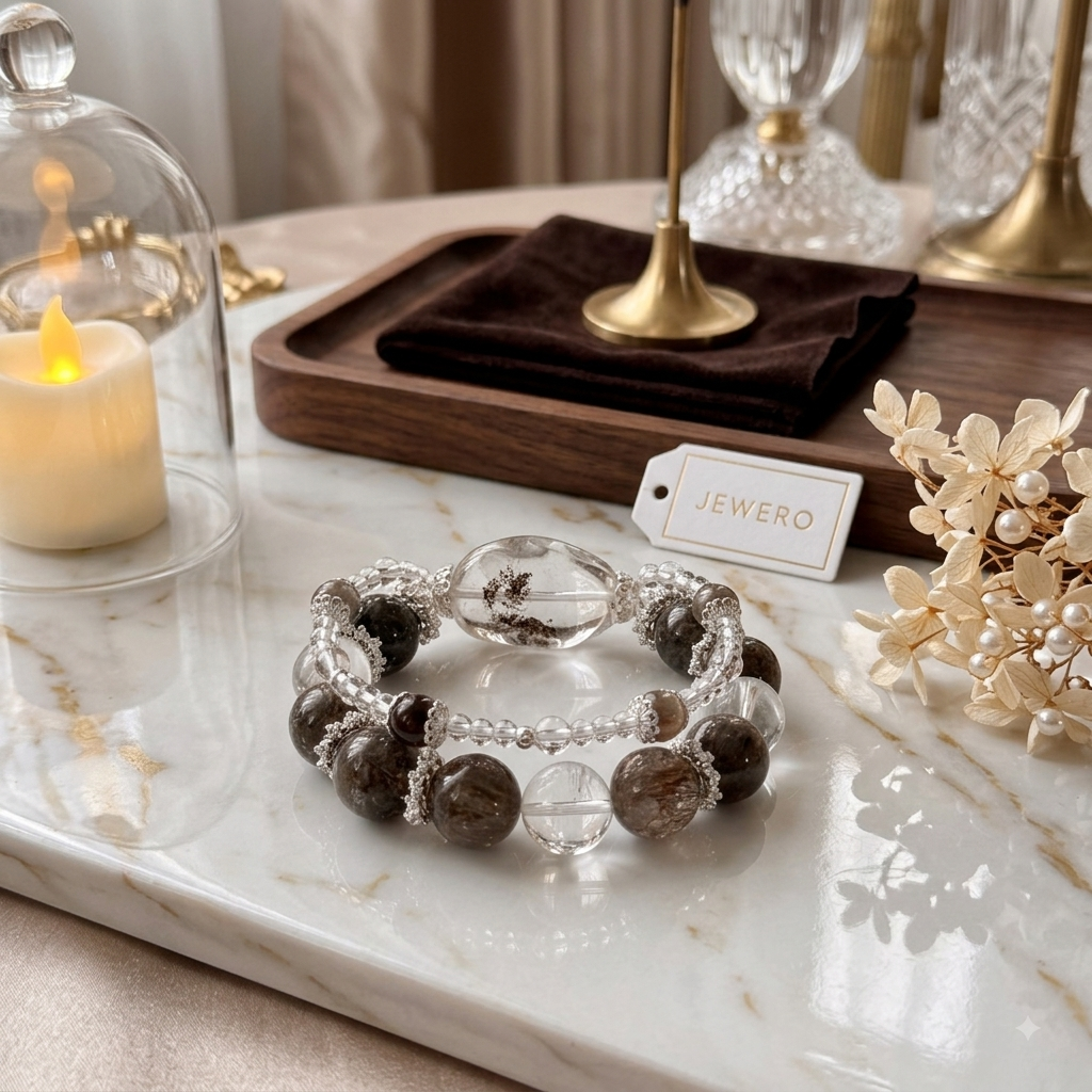 Phantom Quartz & Smoky Stone Bracelet
