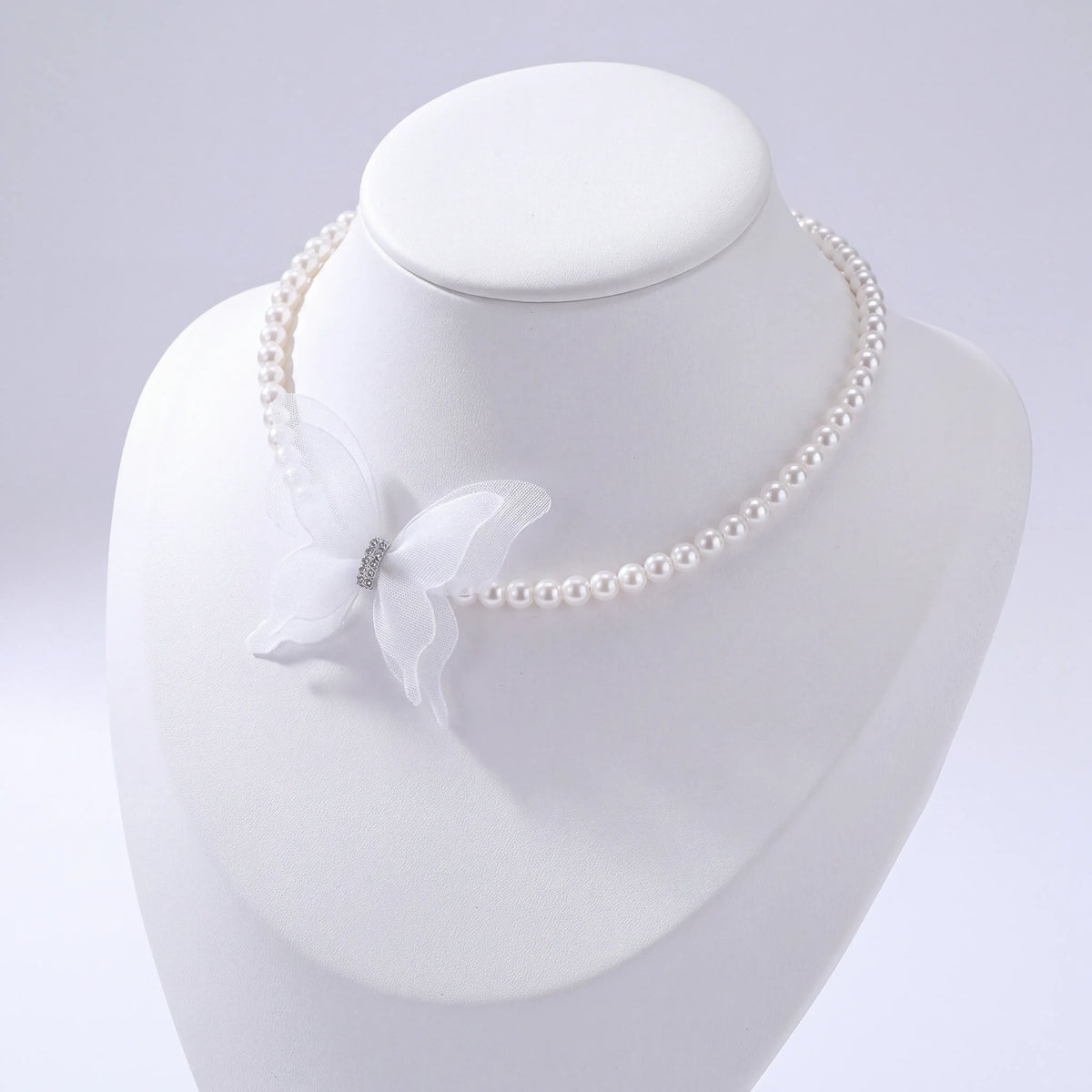 Butterfly Pearl Choker Necklace