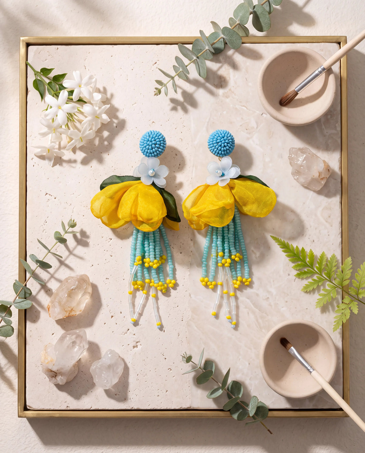 Sunshine Floral Tassel Drop Earrings