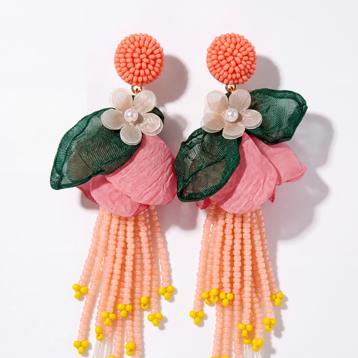 Sunshine Floral Tassel Drop Earrings