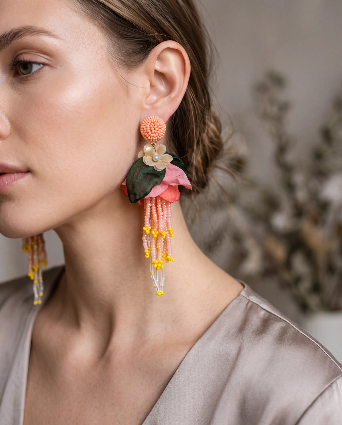 Sunshine Floral Tassel Drop Earrings