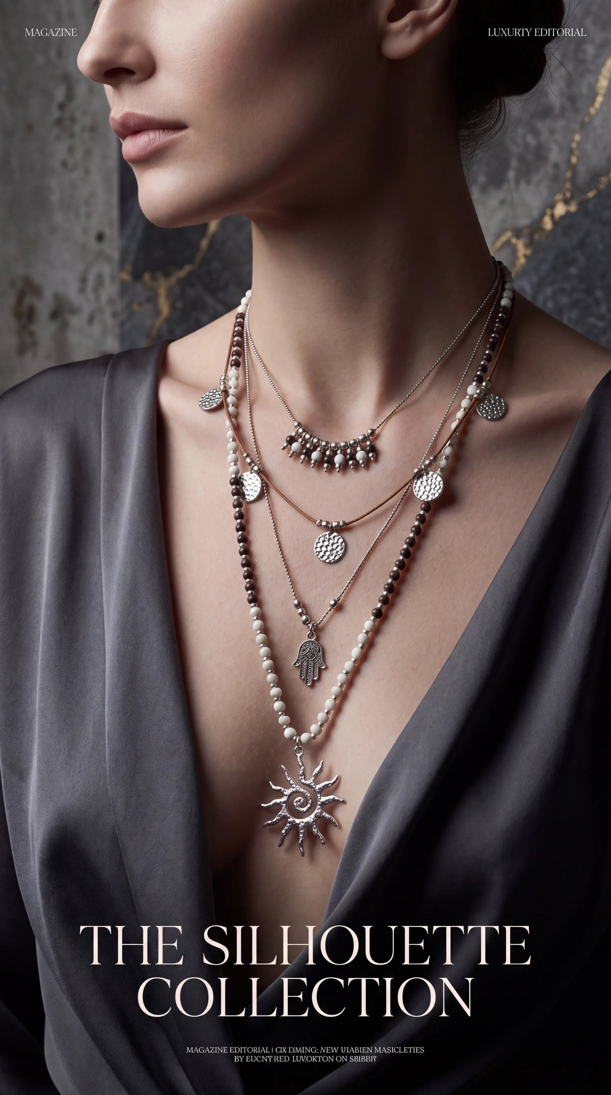 Boho Spirit Silver Layered Necklace Set