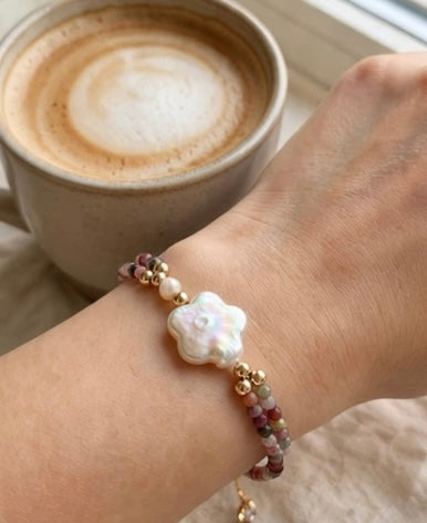 Tourmaline & Star Shell Pearl Bracelet