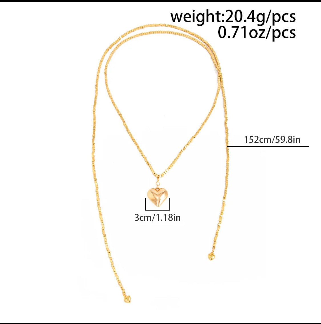 Puffy Heart Wrap Necklace
