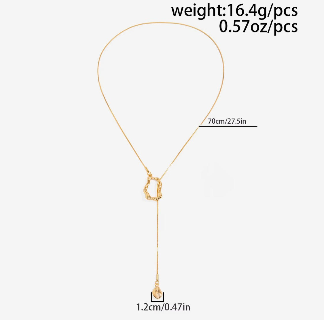 Molten Frame Lariat Necklace