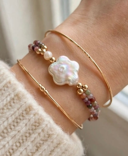 Tourmaline & Star Shell Pearl Bracelet