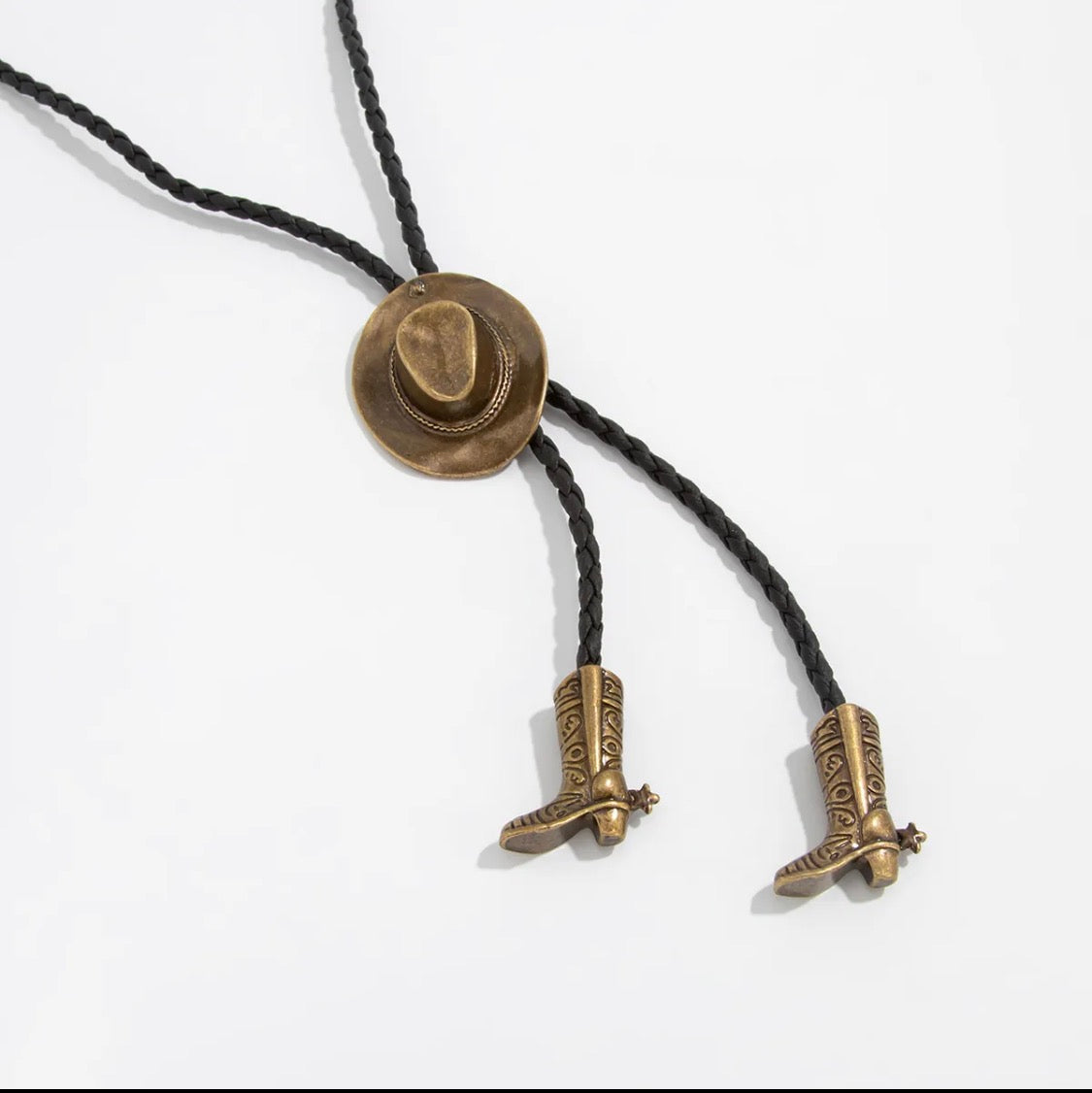 Western Cowboy Hat Bolo Tie Necklace