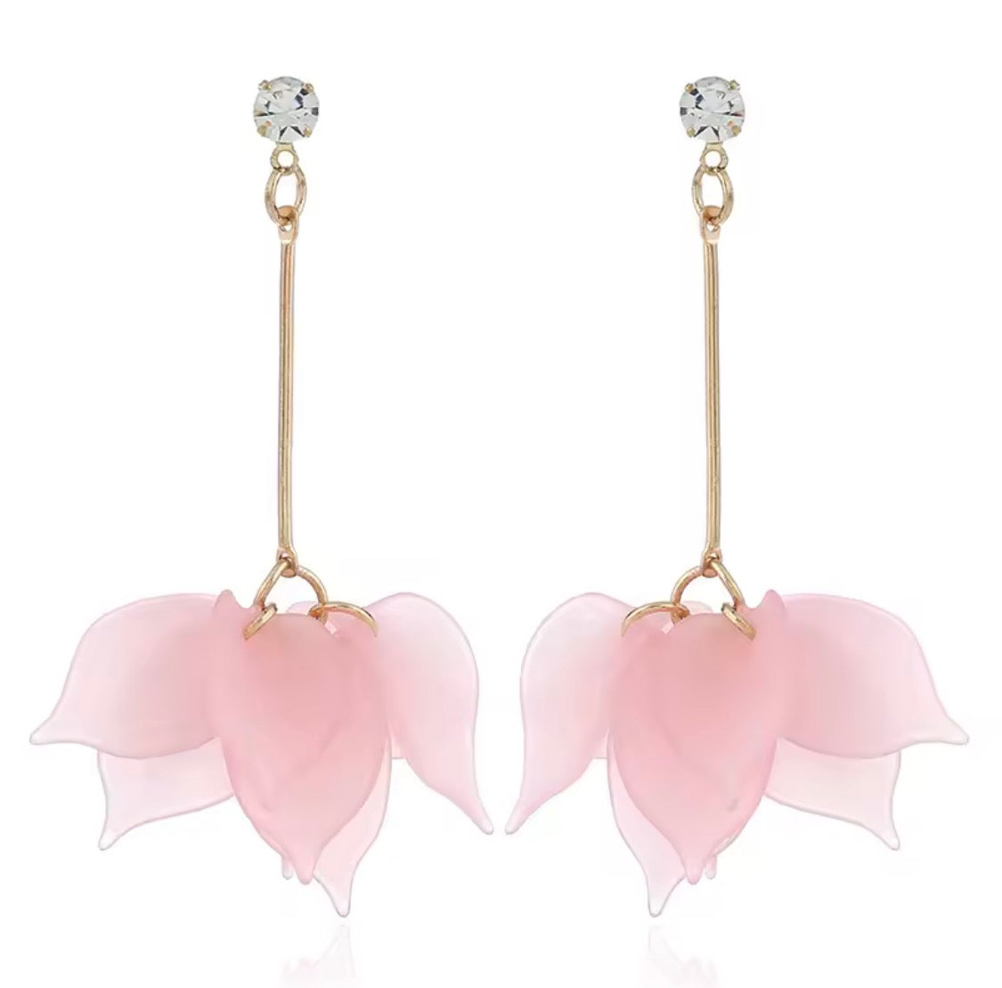 Frosted Floral Petal Drop Earrings 🌸 Indie Aesthetic