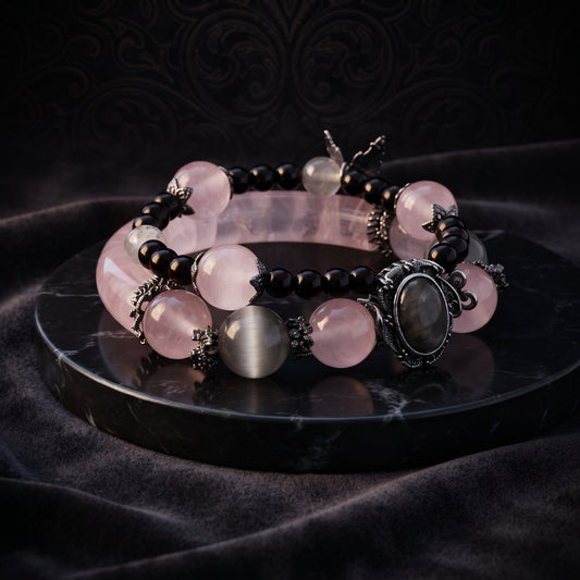 Rose Quartz & Labradorite Double-Strand Bracelet