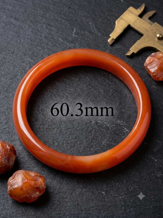 Carnelian Bangle Bracelet - Energy, Confidence S-XL wrist