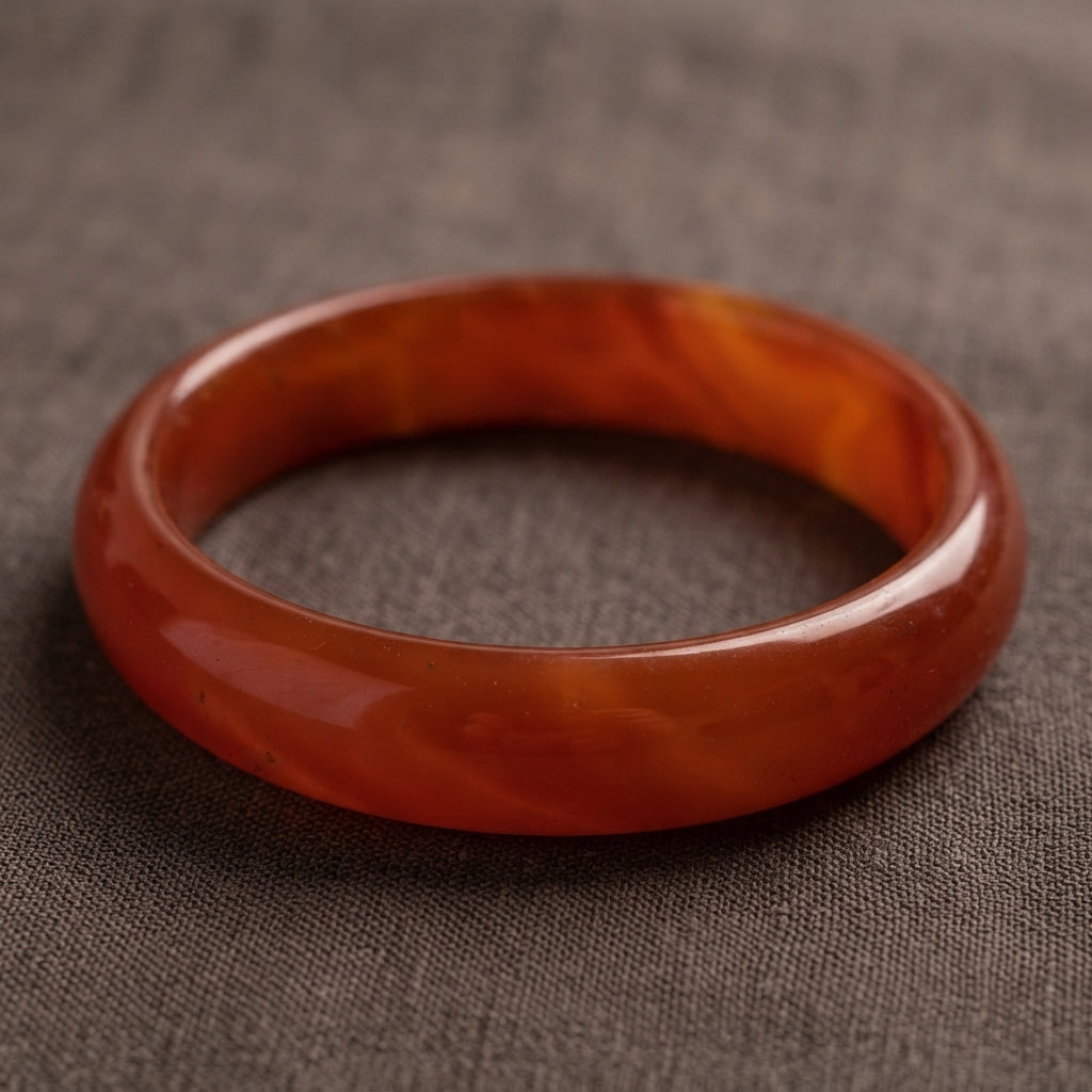Carnelian Bangle Bracelet - Energy, Confidence S-XL wrist