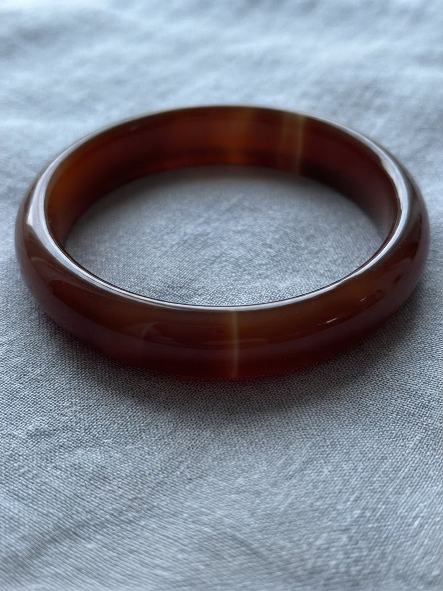 Carnelian Bangle Bracelet - Energy, Confidence S-XL wrist
