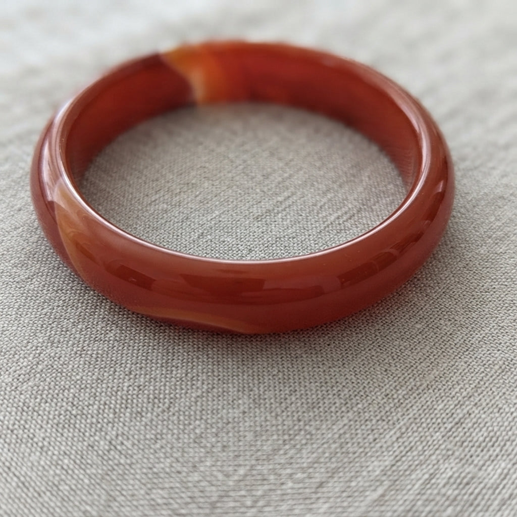 Carnelian Bangle Bracelet - Energy, Confidence S-XL wrist
