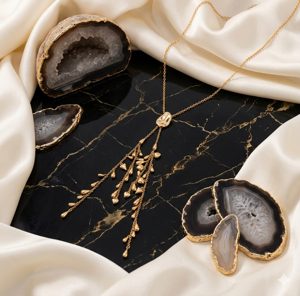 Golden Cascade Tassel Necklace