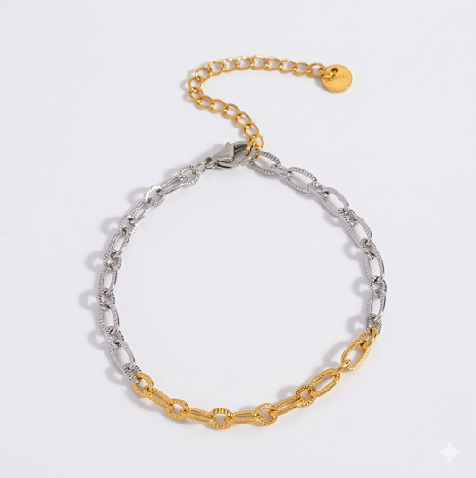 Two-Tone Chain Link Bracelet