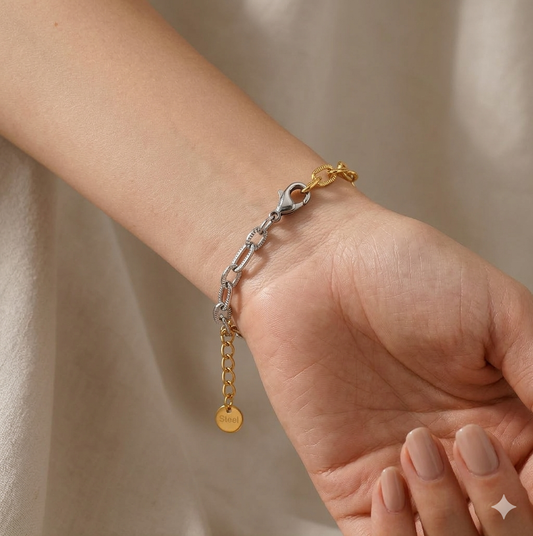 Two-Tone Chain Link Bracelet