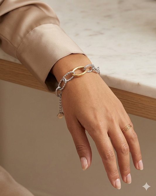 Two-Tone Chain Link Bracelet