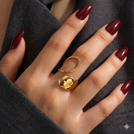 Sculptural Dome Open Ring