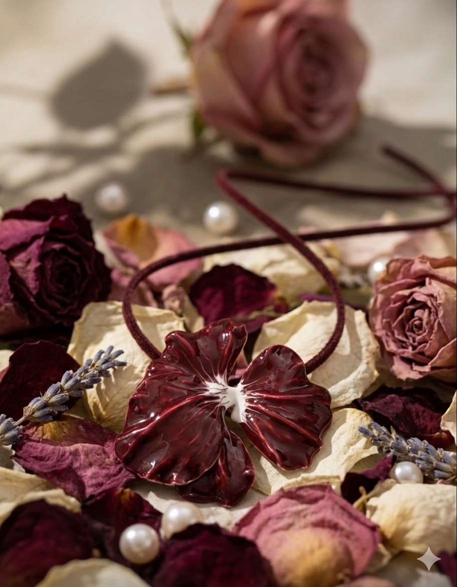 Hibiscus Flower Wrap Choker Necklace