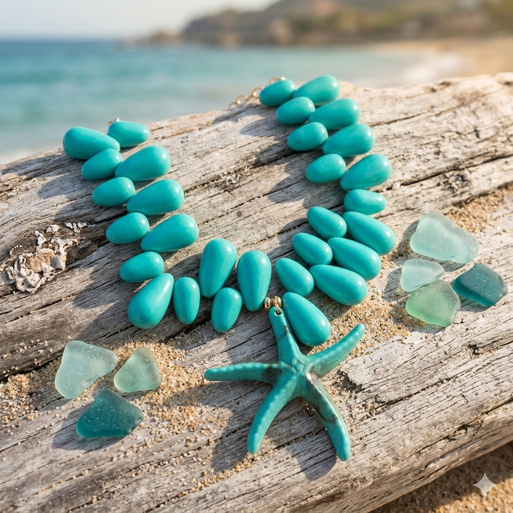 Turquoise Starfish Statement Necklace