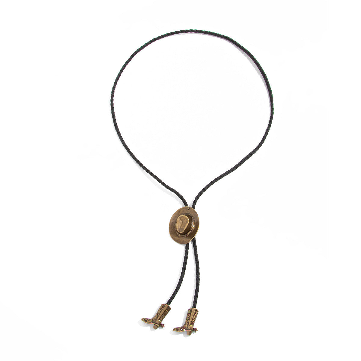 Western Cowboy Hat Bolo Tie Necklace