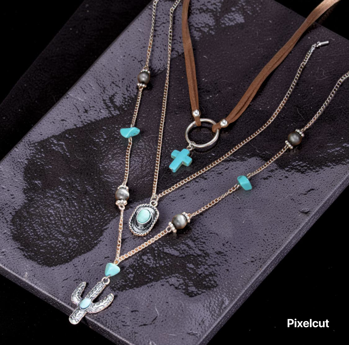 Turquoise Western Layered Necklace Set