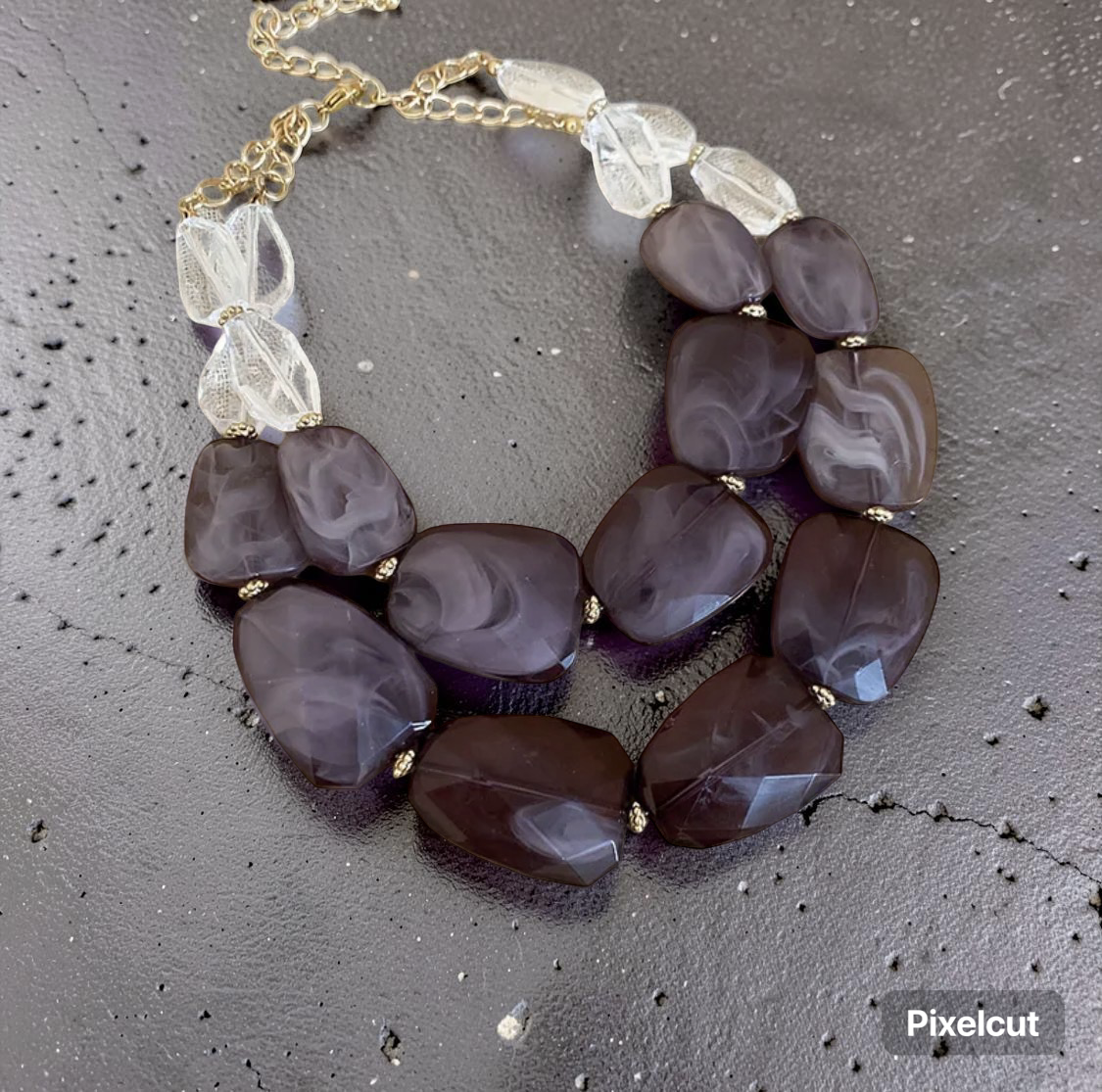 Crystal Clear Double-Layer Acrylic Statement Necklace