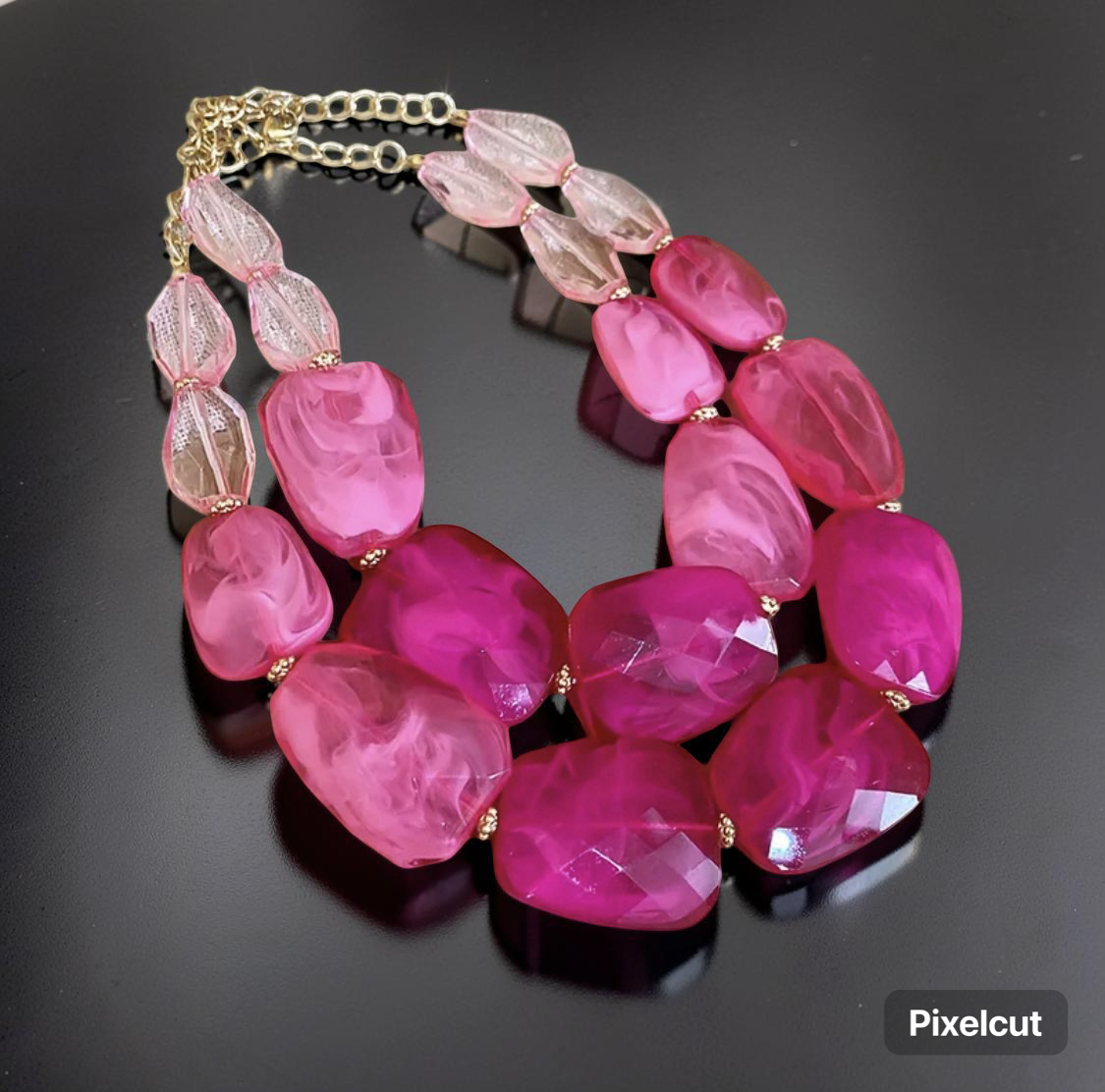 Crystal Clear Double-Layer Acrylic Statement Necklace