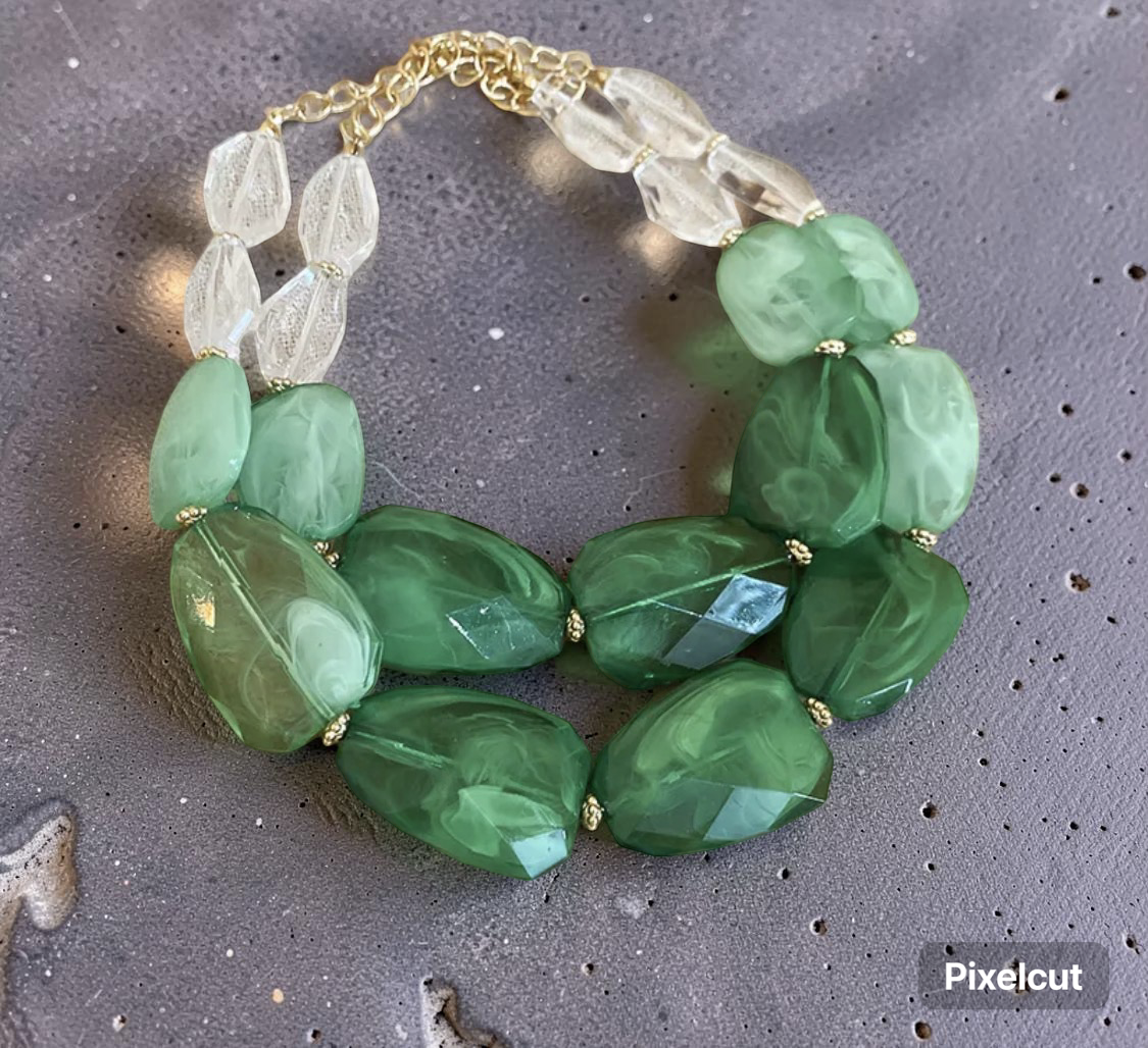 Crystal Clear Double-Layer Acrylic Statement Necklace