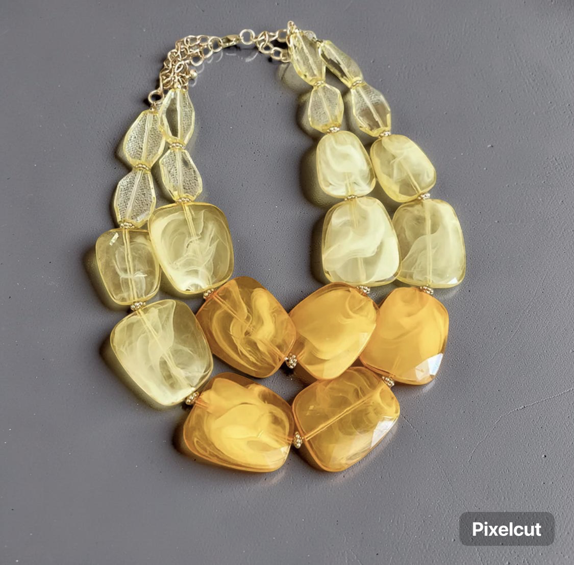 Crystal Clear Double-Layer Acrylic Statement Necklace