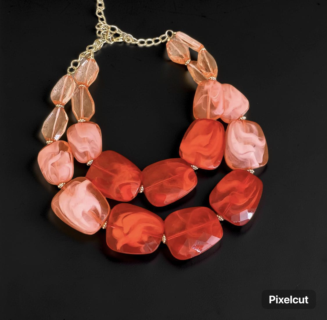 Crystal Clear Double-Layer Acrylic Statement Necklace